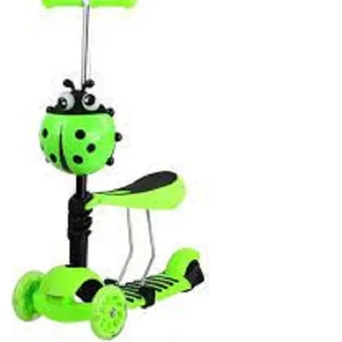 GENERICO - Monopatín Scooter 5 En 1 Mariquita Con Luces Color Verde