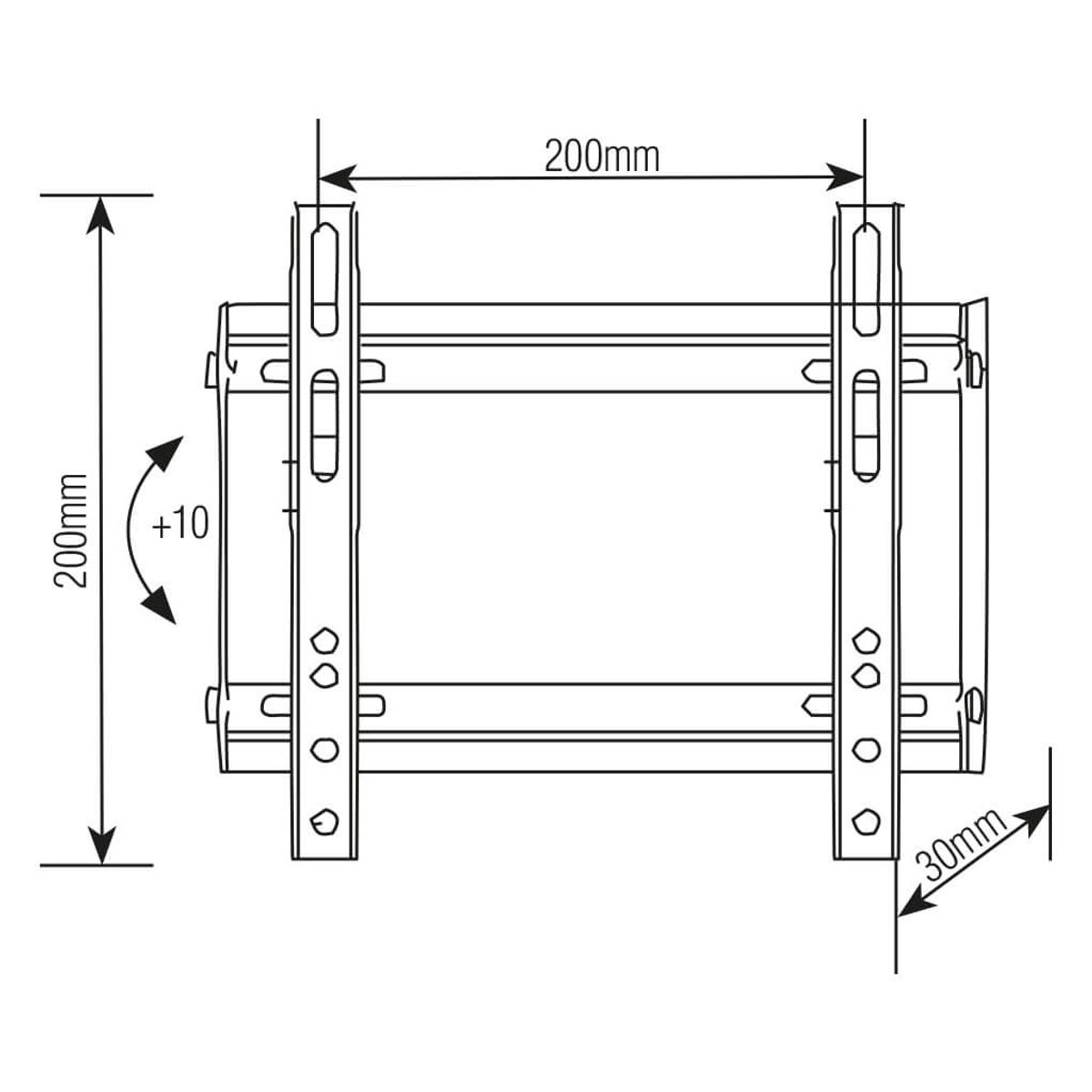 BRASFORMA - Soporte para TV  INCLINABLE Ultra delgado  23" a 42"  35kg  sbrp215  Brasforma