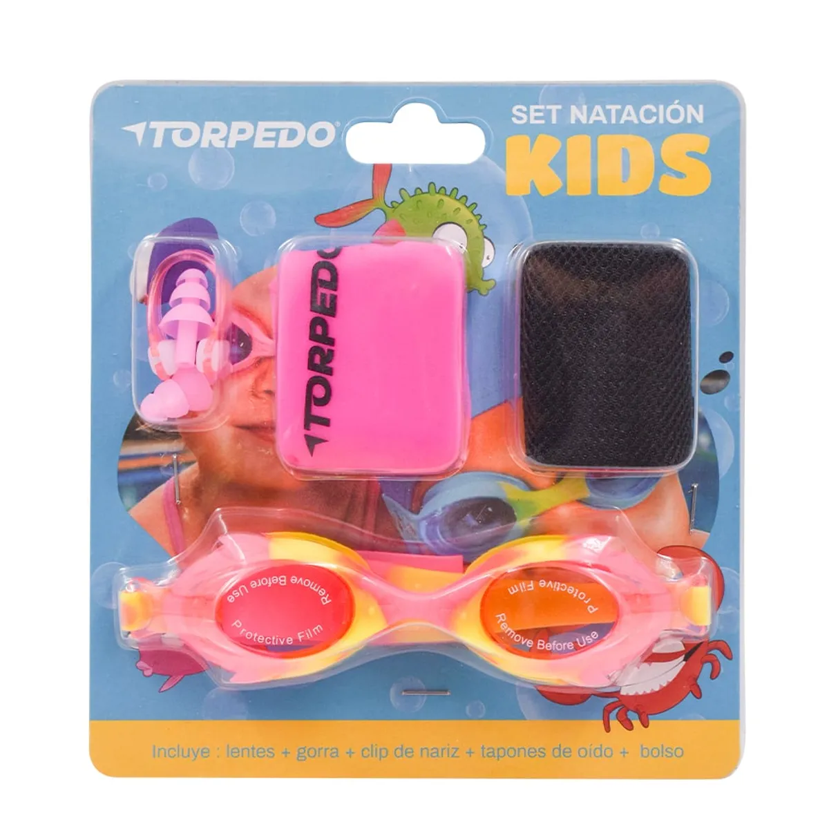 TORPEDO - Set de natación infantil Torpedo rosado