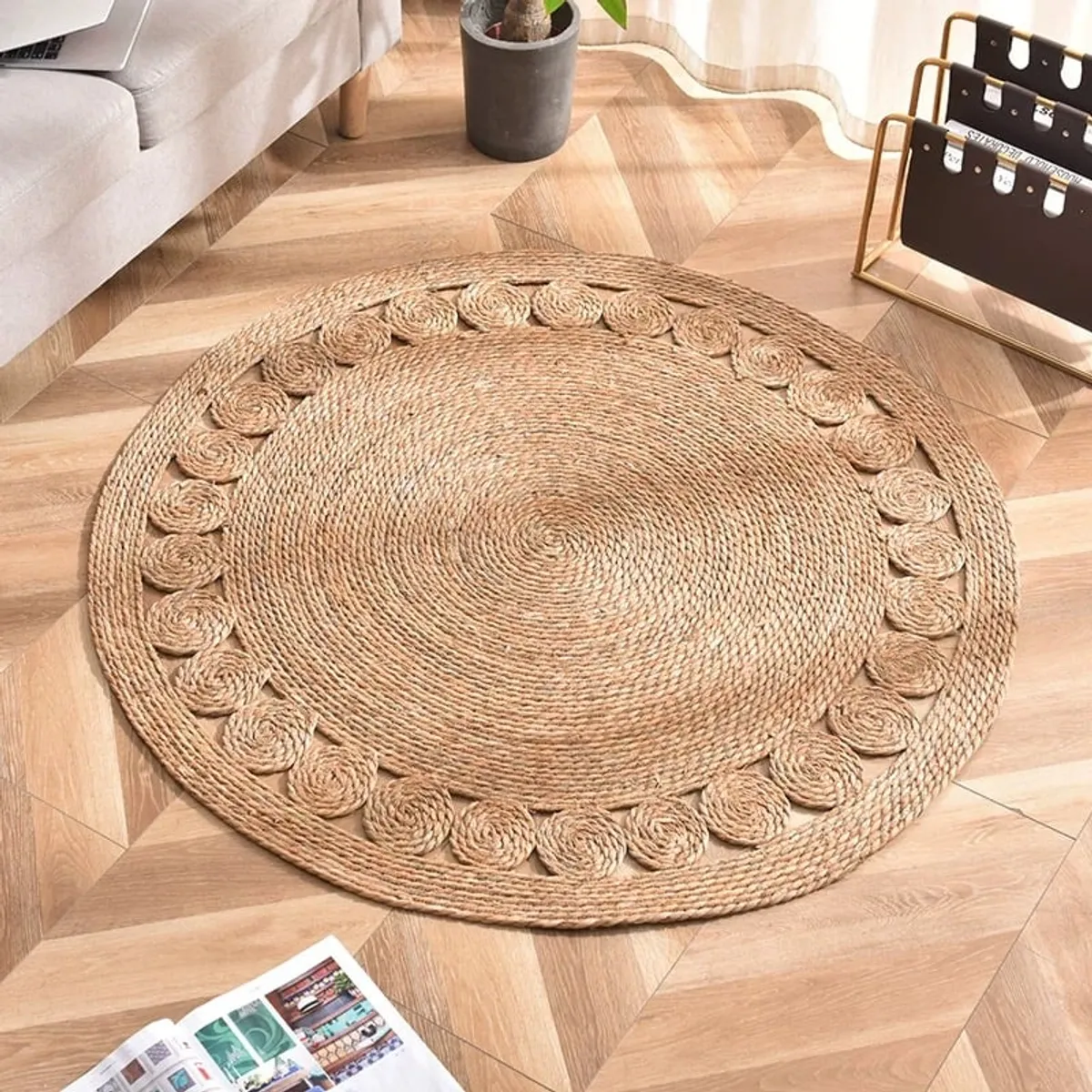 GENERICO - Alfombra Yute Redonda 80x80cm