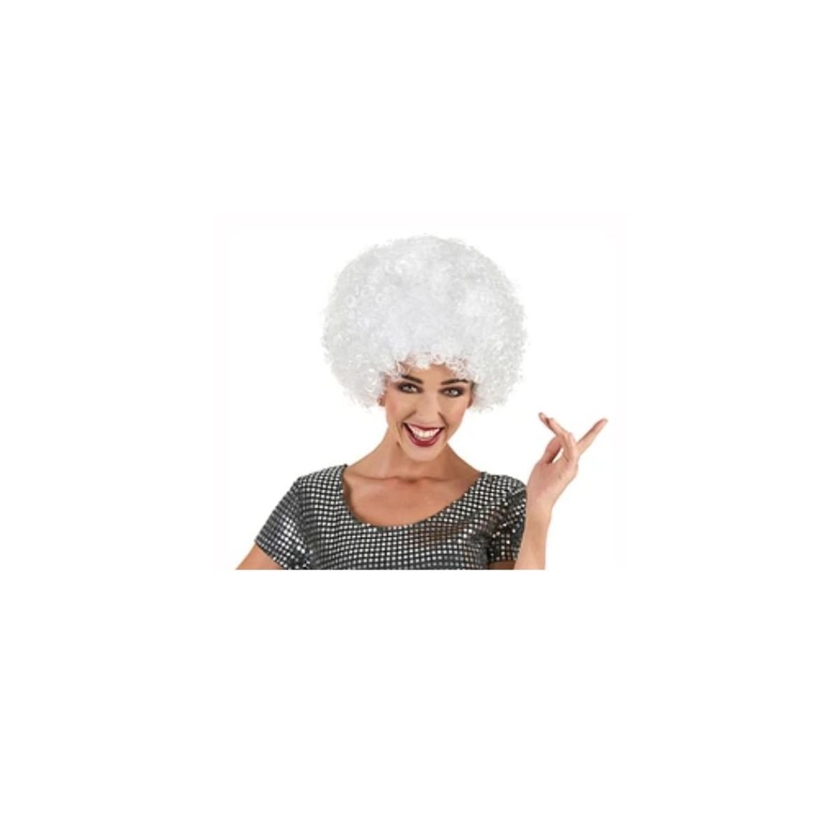 GENERICO - Peluca Afro Color Blanco