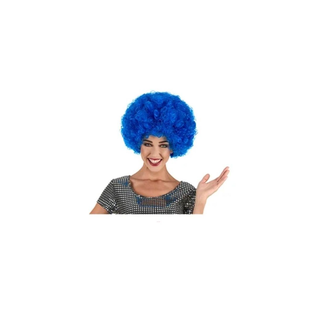 GENERICO - Peluca Afro Color Azul