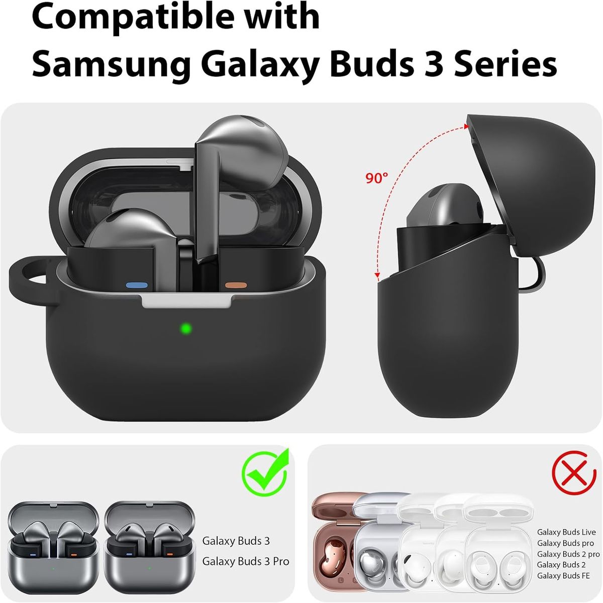 GENERICO - Carcasa Funda Para Galaxy Buds 3 / 3 Pro Silicona Rosado