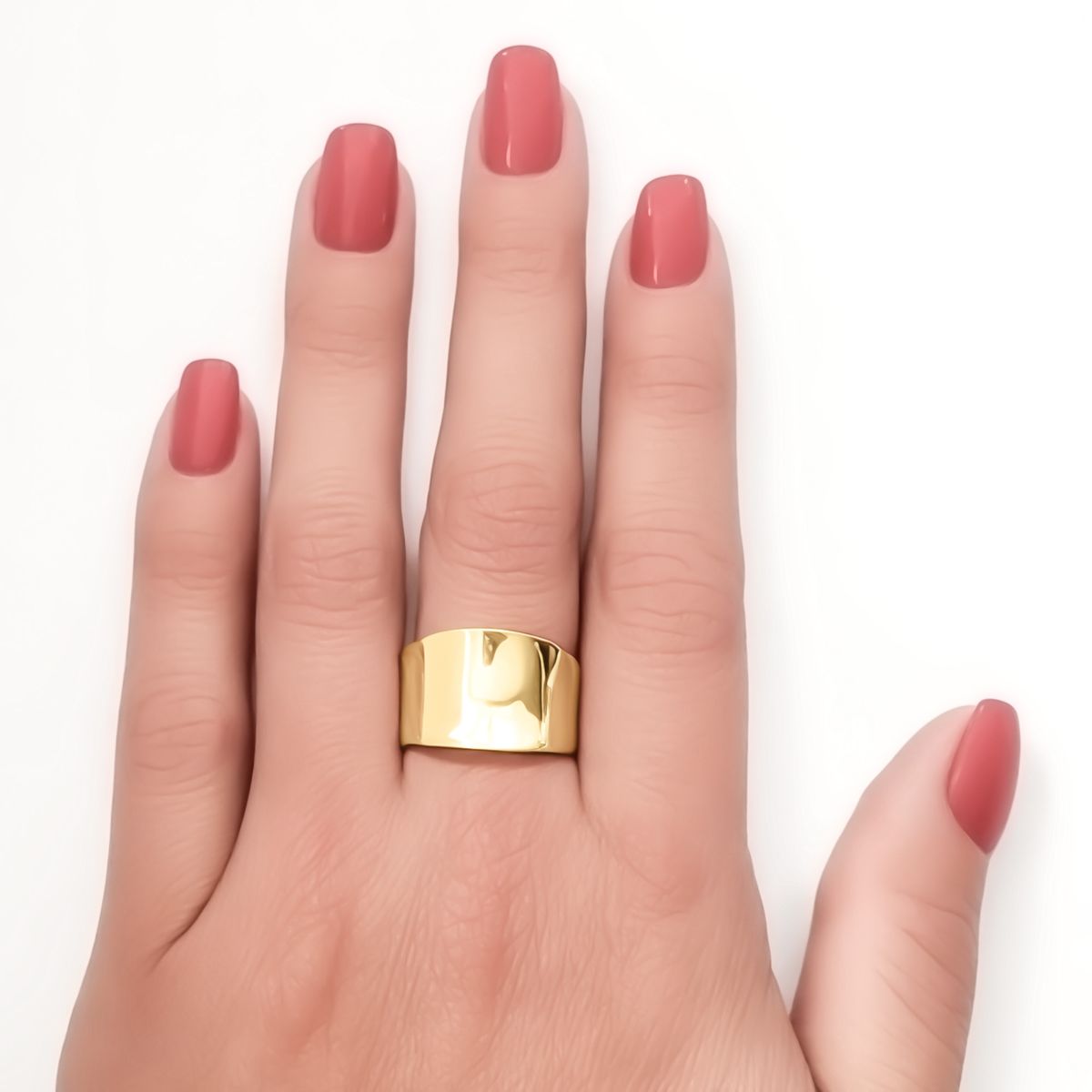 COGGIOLA - Anillo Lorena Cóncavo Liso Enchapado Oro 18K