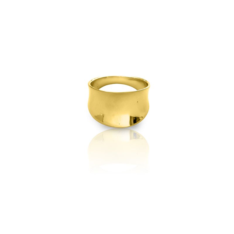 ANDREA COGGIOLA JOYAS - Anillo Lorena Cóncavo Liso Enchapado Oro 18K