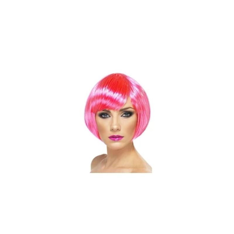 GENERICO - Peluca Corta Color Fucsia