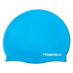 TORPEDO - Gorro de natación 100% silicona celeste