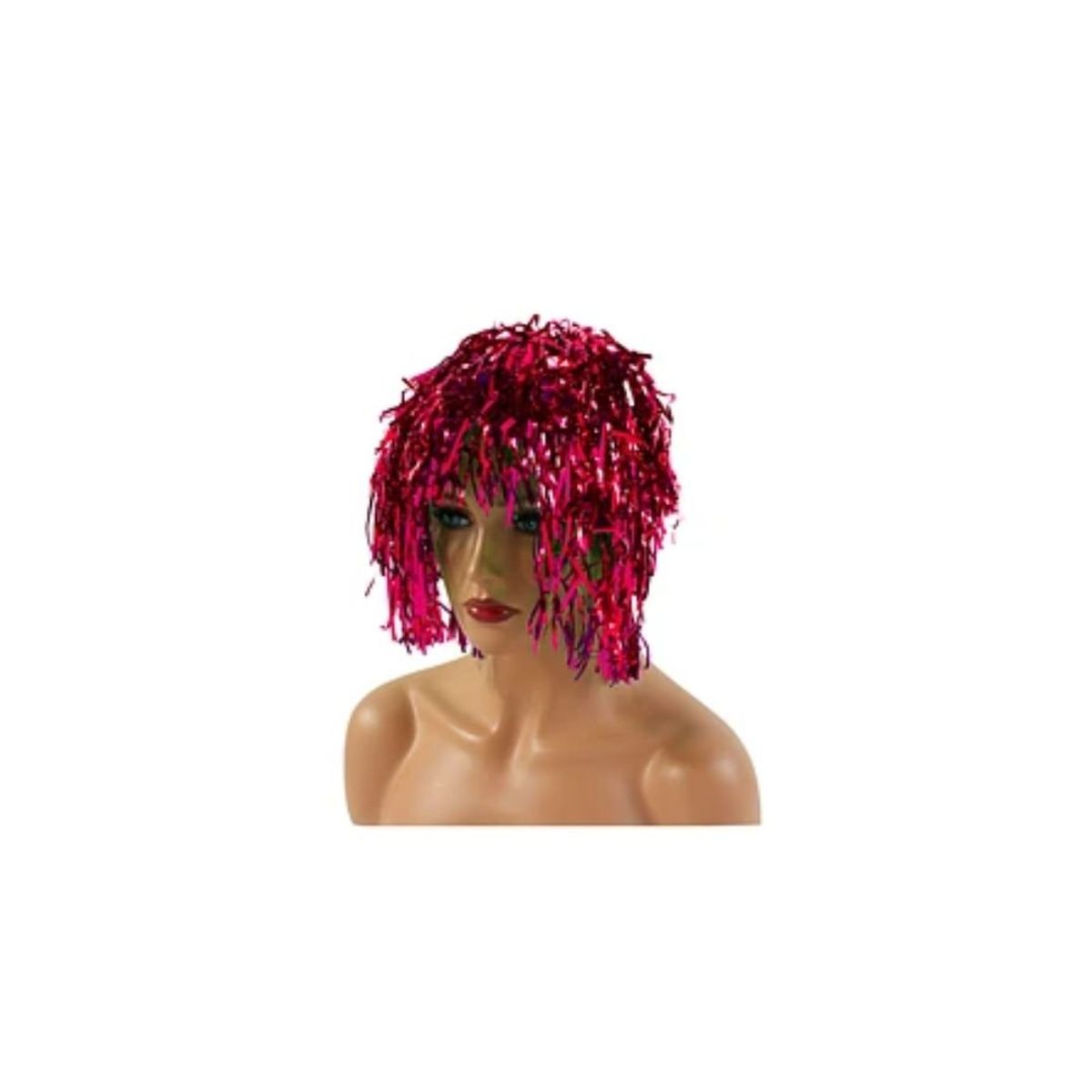 GENERICO - Peluca Metalica Roja 18x33cm