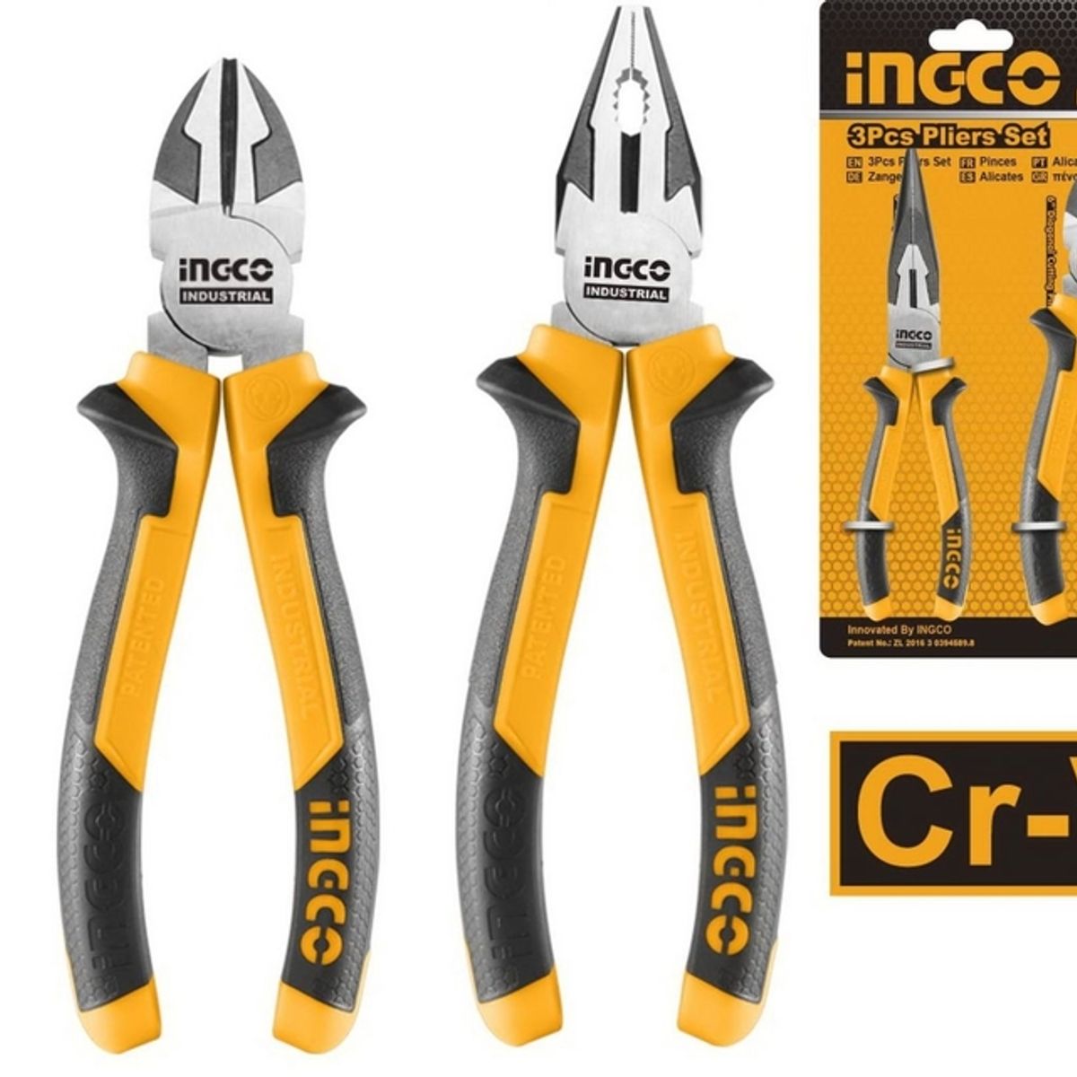 GENERICO - JGO ALICATES PUNTA-CORTE-UNIVERSAL 3PZS INGCO