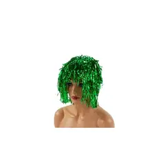 GENERICO - Peluca Metalica Verde 18x33cm