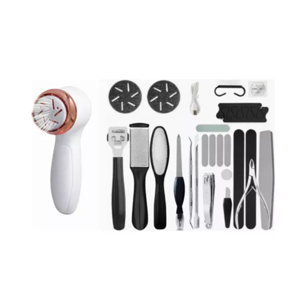 GENERICO - Removedor De Callos Eléctrico Para Pies Con Vacío 30 Piezas BLANCO