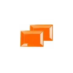 GENERICO - Bandeja Rectangular 32x23cm Naranjada 3pcs