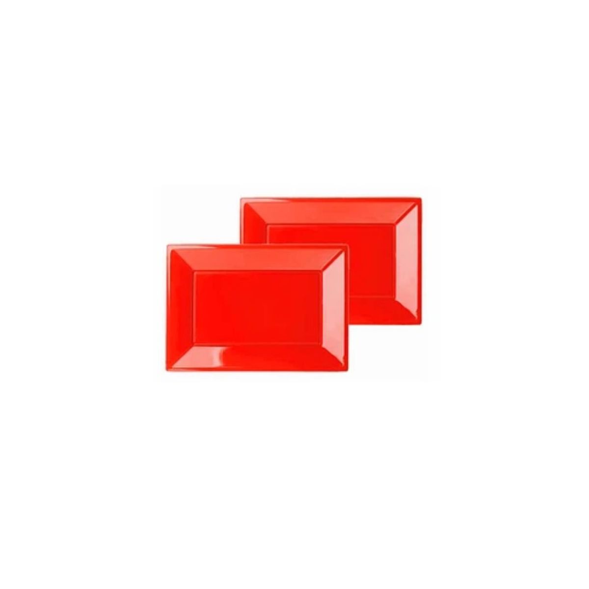 GENERICO - Bandeja Rectangular 32x23cm Roja 3pcs
