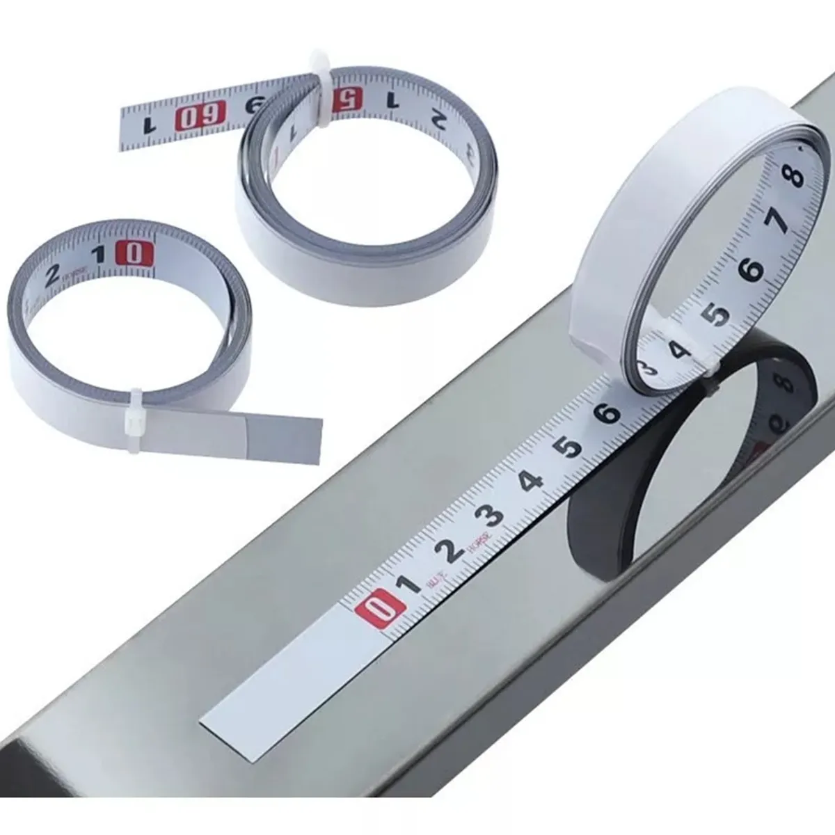 GENERICO - Cinta Métrica Adhesiva Metálica 0 De Izq A Der Largo 2 Mt