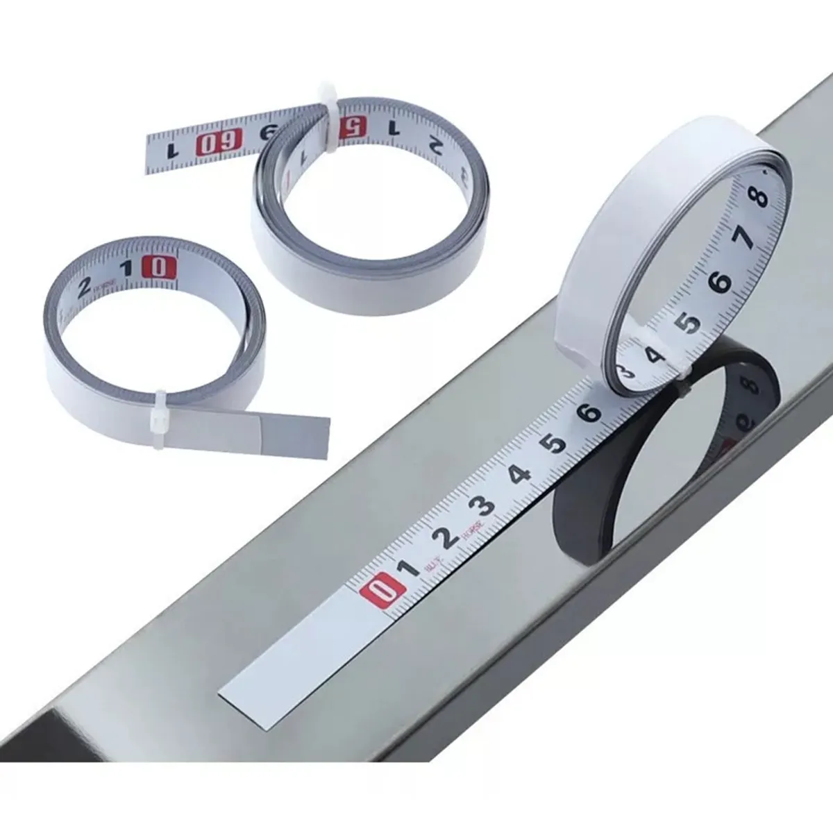 GENERICO - Cinta Métrica Adhesiva Metálica 0 De Izq A Der Largo 2 Mt