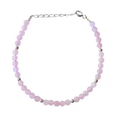 ANDREA COGGIOLA JOYAS - Pulsera Cuarzo Rosa 4mm Plata Fina 925