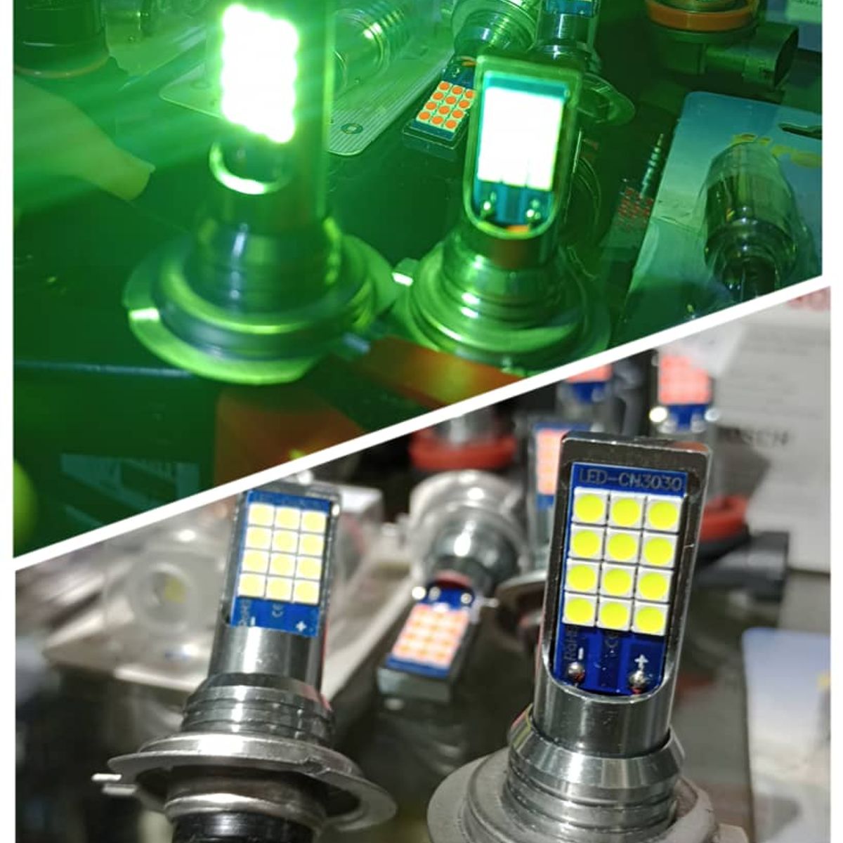 GENERICO - Par de ampolletas Led  Modelo h7 verde 12voltios