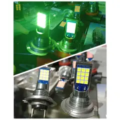 GENERICO - Par de ampolletas Led Modelo h7 verde 12voltios