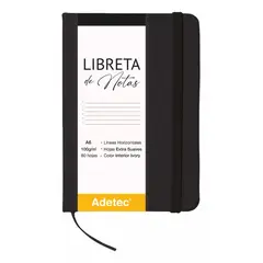 ADETEC - Libreta De Notas A6 Cosida Papel Beige 100 g X 80 Hojas
