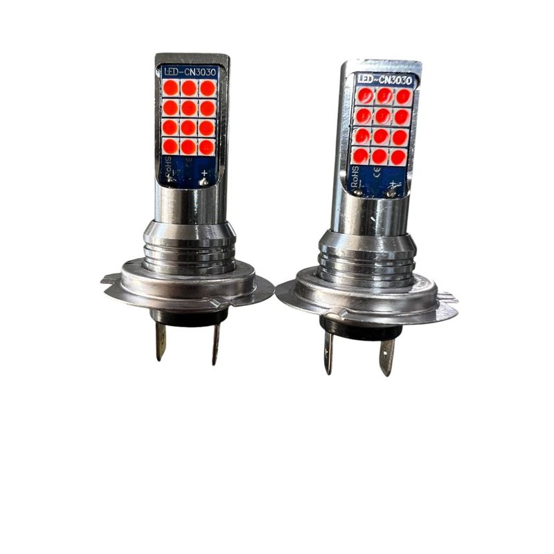 GENERICO - Par de ampolletas Led  Modelo h7 roja 12voltios