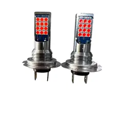 GENERICO - Par de ampolletas Led Modelo h7 roja 12voltios