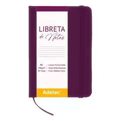 ADETEC - Libreta De Notas A6 Cosida Papel Beige 100 g X 80 Hojas