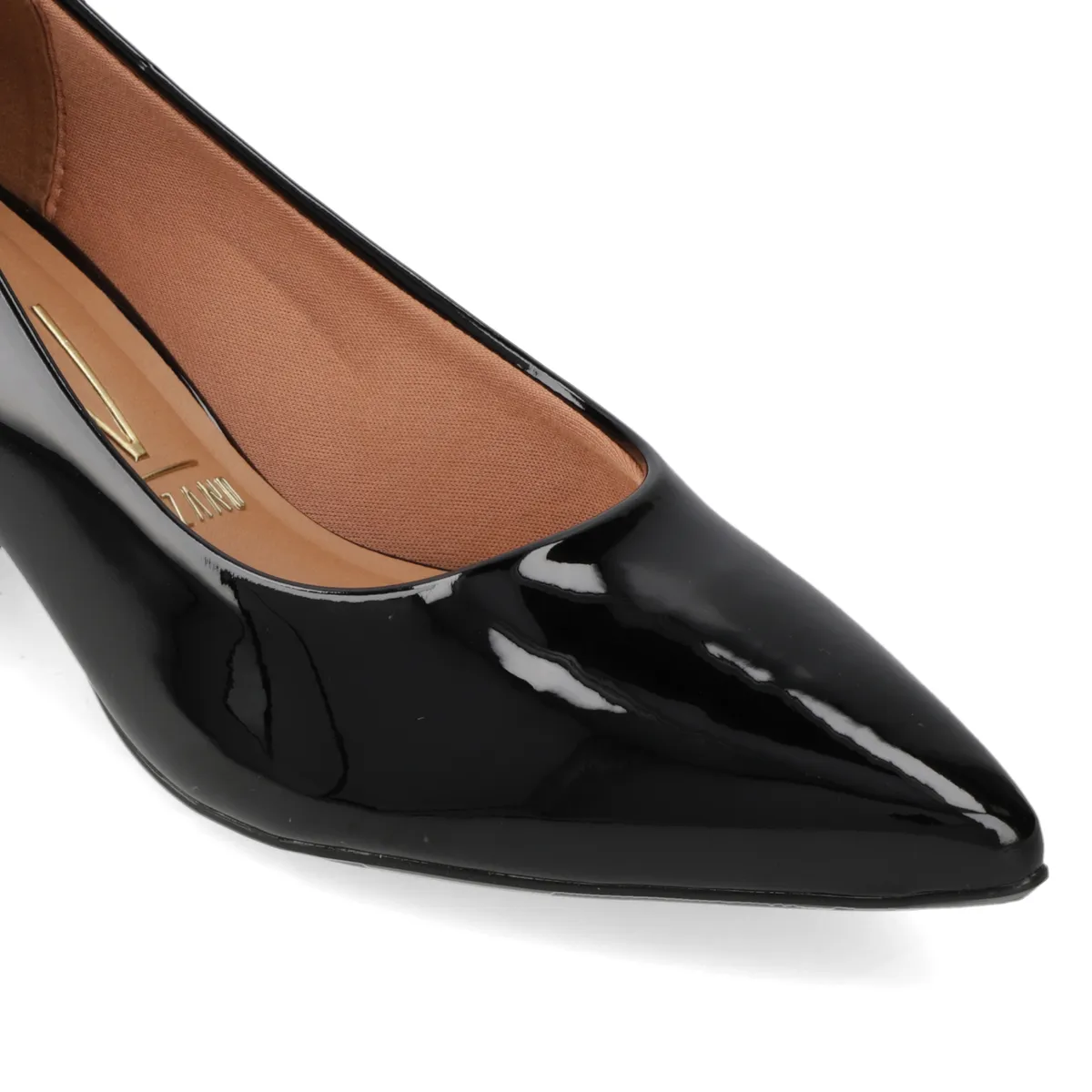 VIZZANO - Zapato Mujer Taco Ancho Negro Efecto Charol