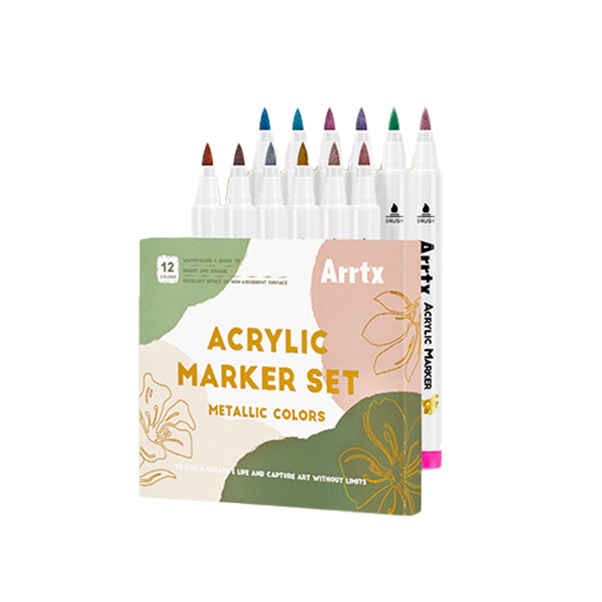 ARRTX - ARRTX MARCADORES METÁLICOS DE PINTURA ACRÍLICA DE 12 COLORES