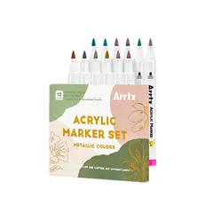 ARRTX - MARCADORES METÁLICOS DE PINTURA ACRÍLICA DE 12 COLORES