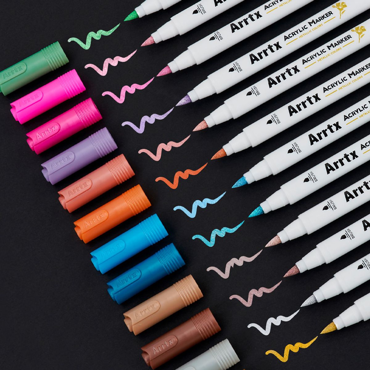 ARRTX - ARRTX MARCADORES METÁLICOS DE PINTURA ACRÍLICA DE 12 COLORES