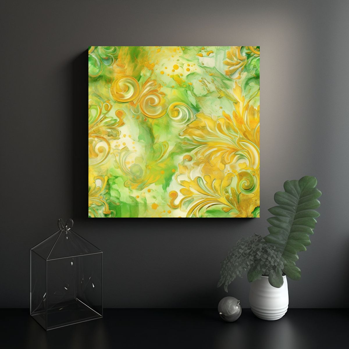 GENERICO - Pintura En Azulejo Estilo Decorativo Verde Lima Y 80x80 Cm