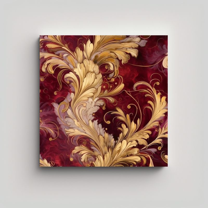 GENERICO - Cuadro Imagen Motivo Maroon And Gold En Estilo 60x60 Cm