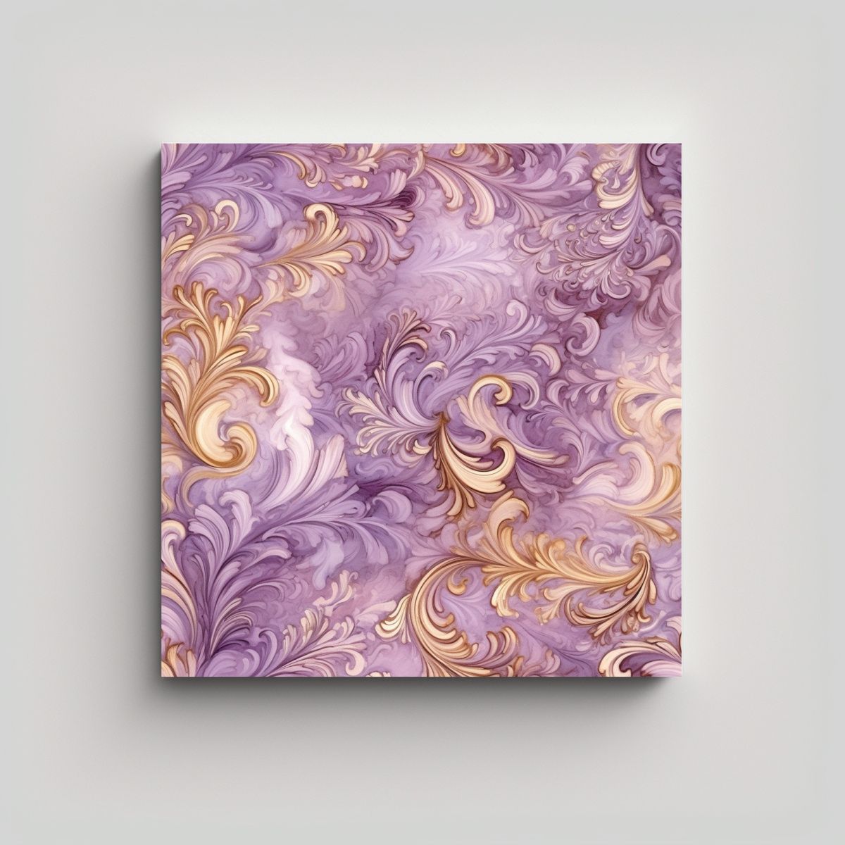 GENERICO - Cuadro Tonos Mauve Y Oro En Azulejo Estilo Rica 80x80 Cm