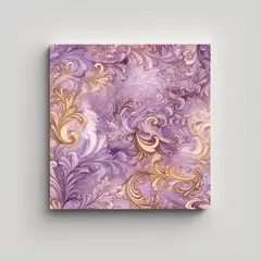 GENERICO - Cuadro Tonos Mauve Y Oro En Azulejo Estilo Rica 80x80 Cm