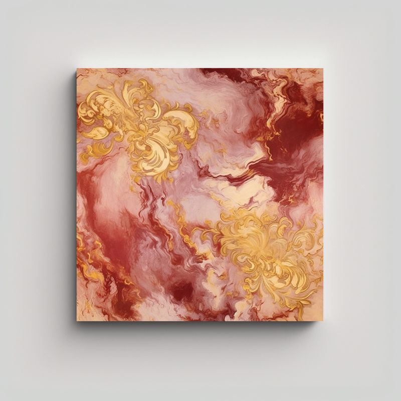GENERICO - Pintura Marfil Y Oro En Azulejo Estilo Galería 60x60 Cm