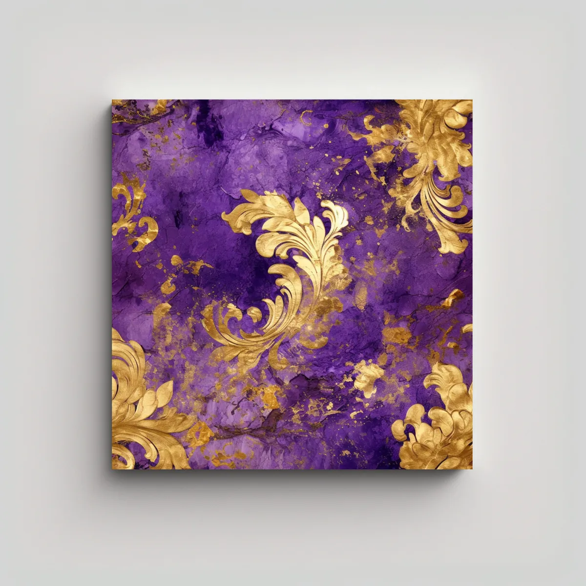 GENERICO - Cuadrado Belleza: Pintura Abstracta Morada Y 70x70 Cm