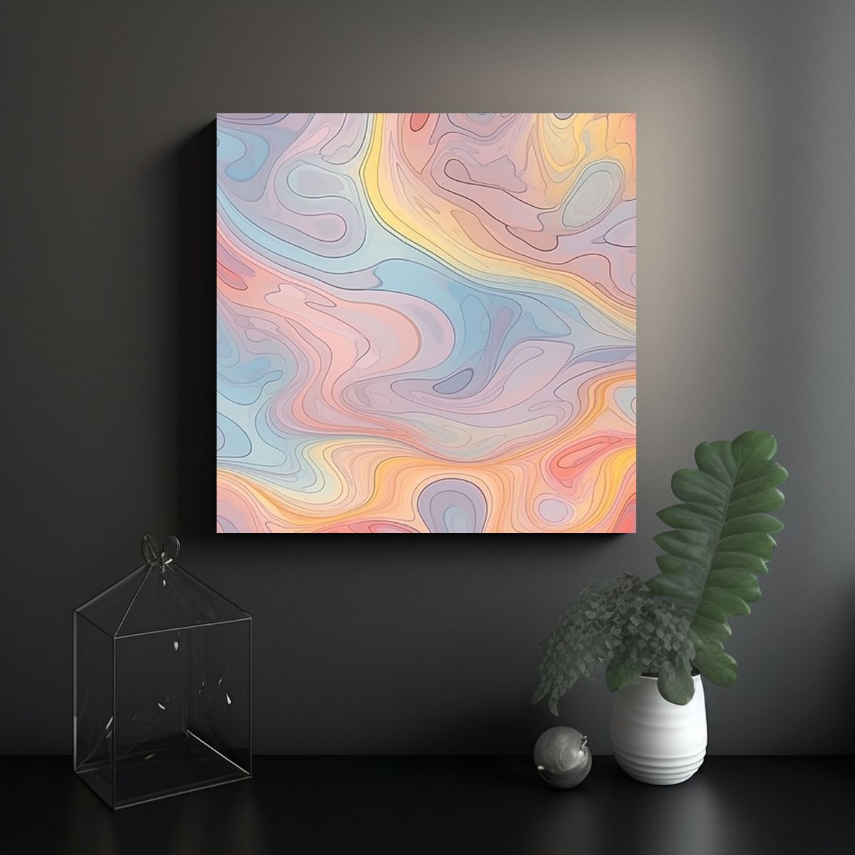 GENERICO - Fondo Creativo Abstracto Con Diferentes Pinturas 70x70 Cm