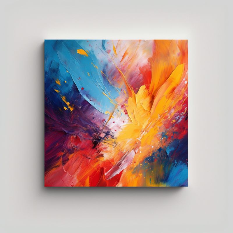 GENERICO - Fondo Abstracto Colorido Con Cuadroes Alegres 90x90 Cm
