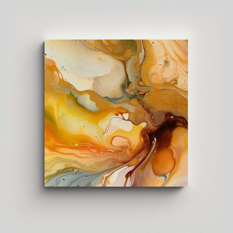 GENERICO - Pinturas De Decoración En Acuarela Dorada Arte 70x70 Cm
