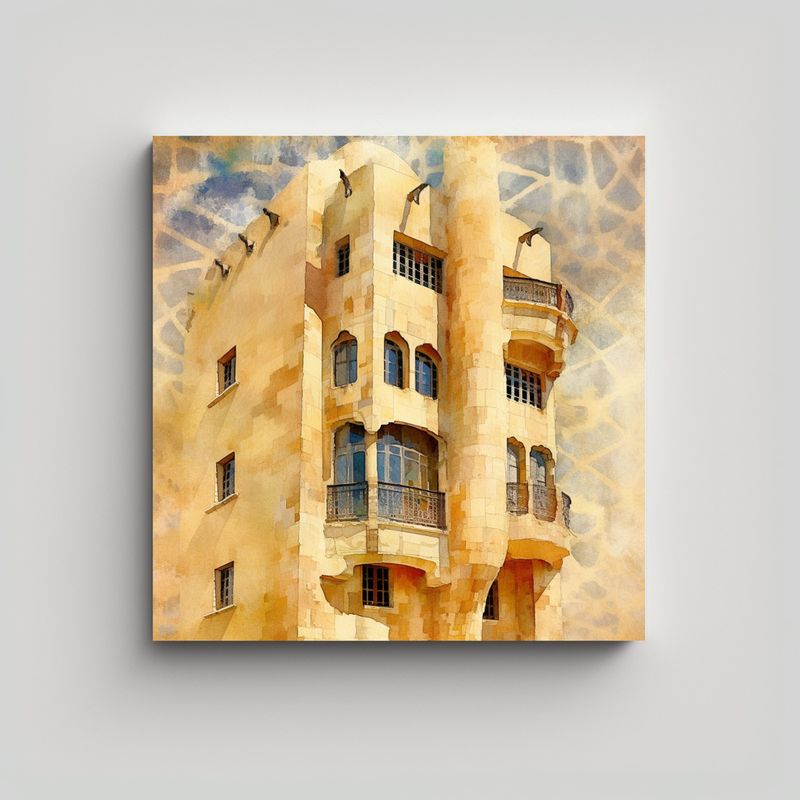 GENERICO - Arte Pared Intenso Estilo Surrealista Gaudi 70x70 Cm