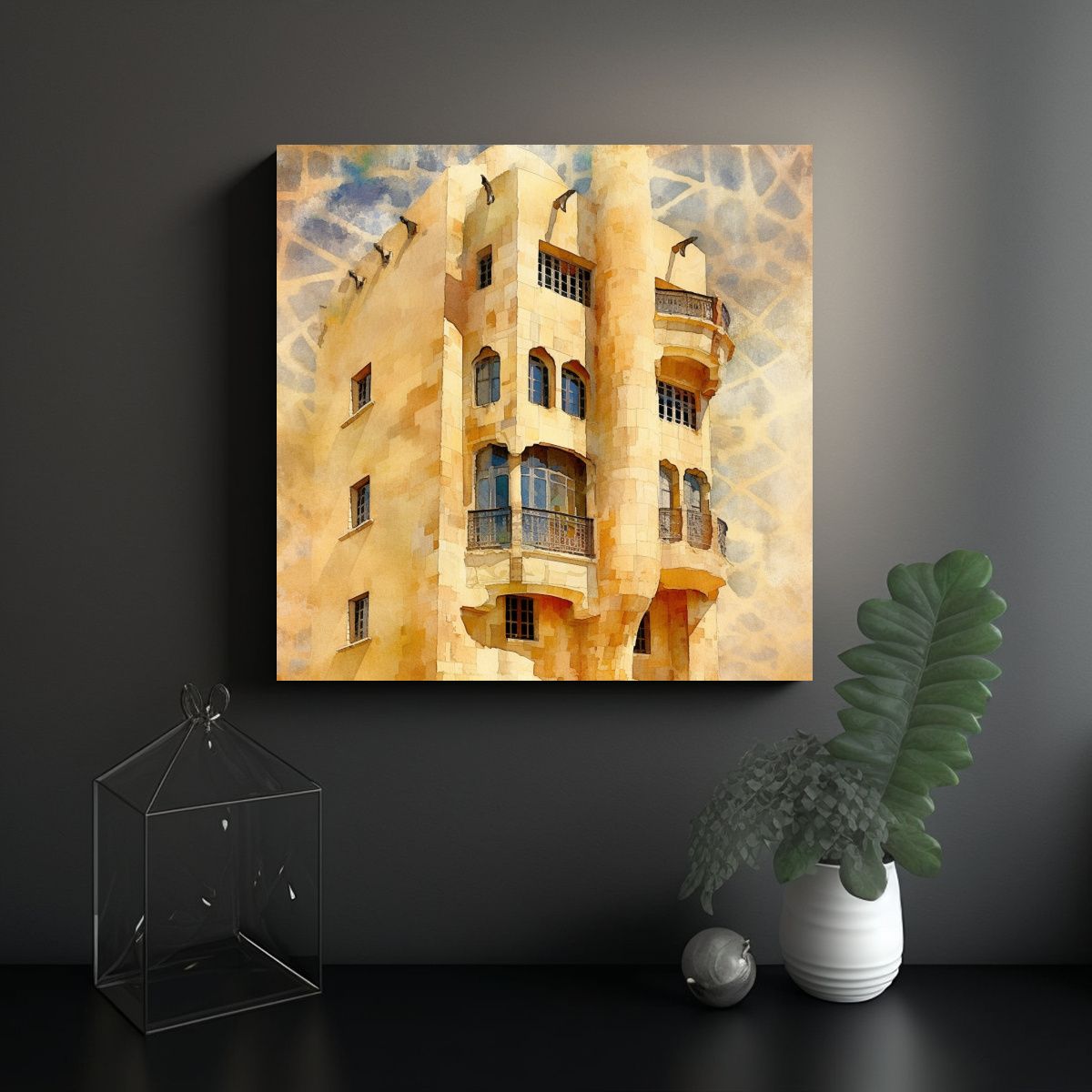 GENERICO - Arte Pared Intenso Estilo Surrealista Gaudi 50x50 Cm
