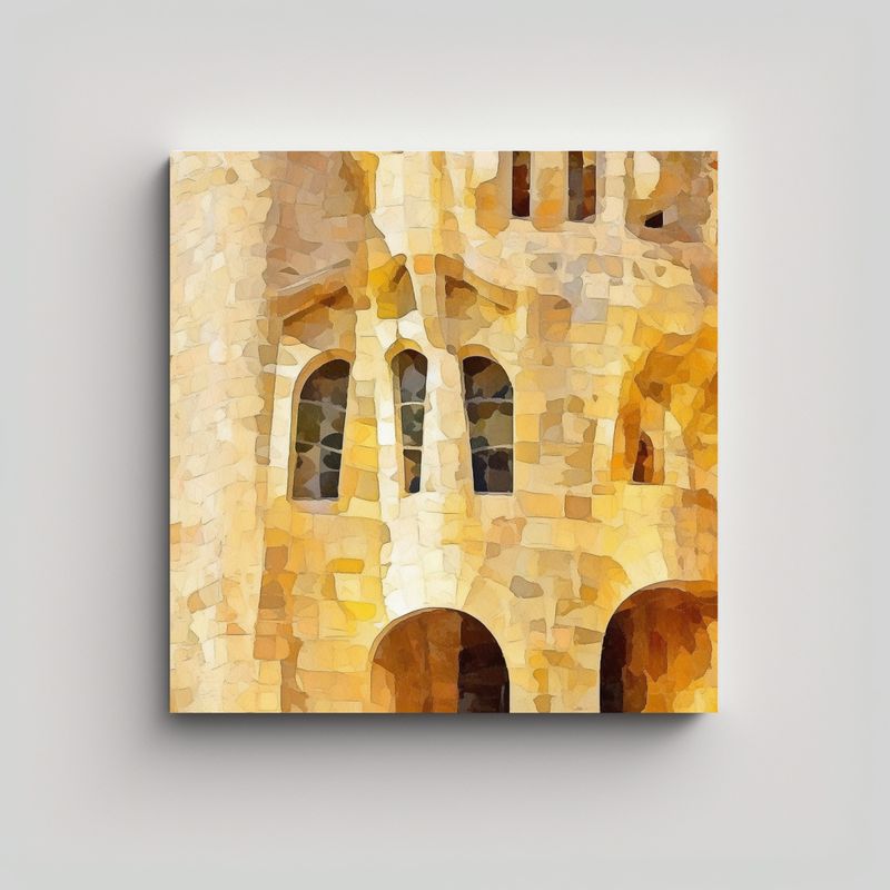 GENERICO - Pintura Decorativa Estilo Antonio Gaudí En Mural 60x60 Cm