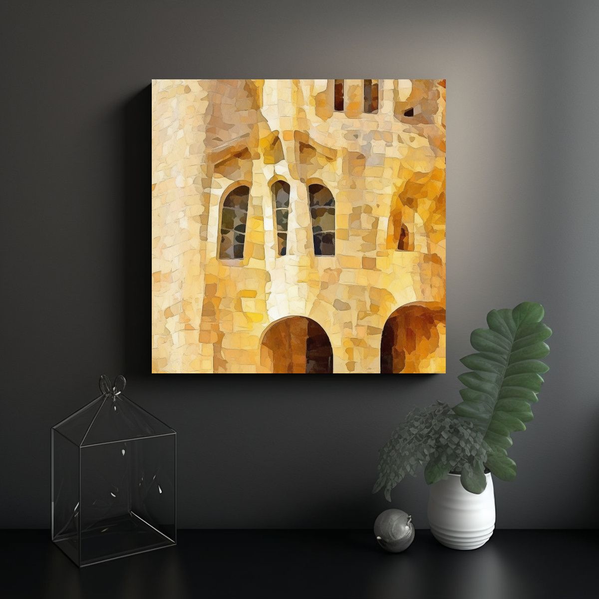 GENERICO - Pintura Decorativa Estilo Antonio Gaudí En Mural 60x60 Cm