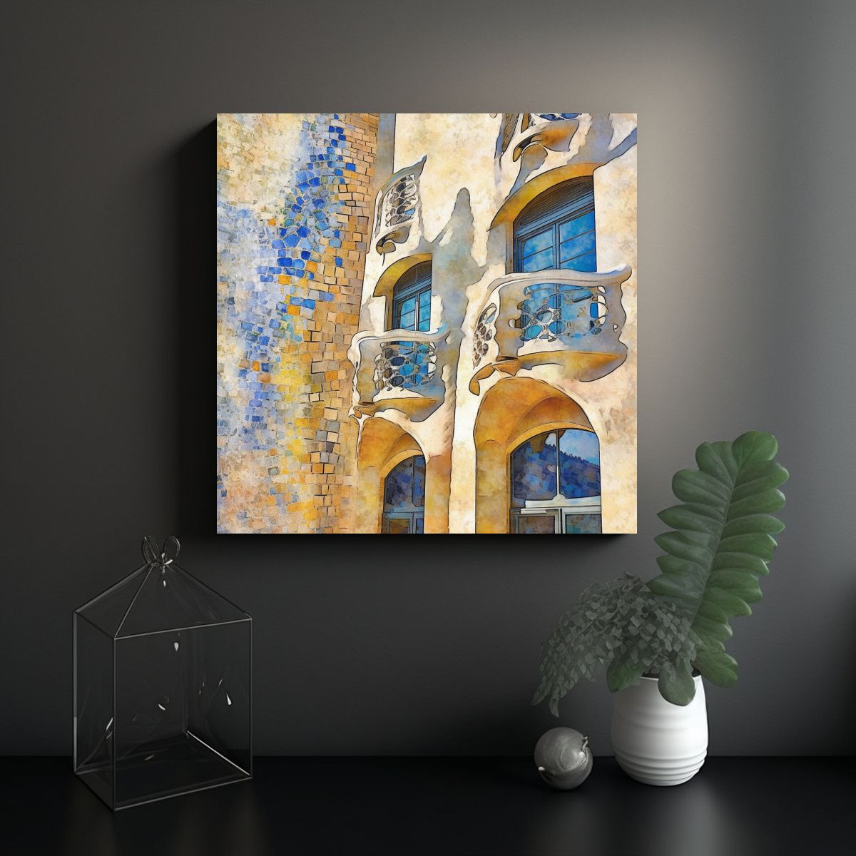 GENERICO - Arte Fino Vintage Estilo Armonia Antonio Gaudi 90x90 Cm
