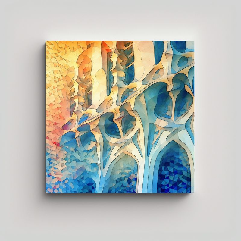 GENERICO - Pintura Mural Estilo Antonio Gaudí: Composición 60x60 Cm