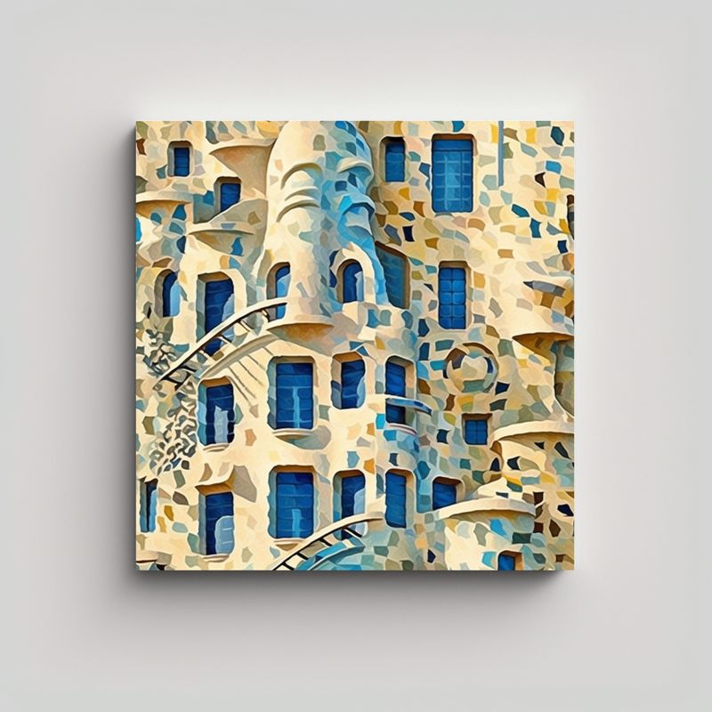 GENERICO - Cuadro Estilo Antonio Gaudí Para Decoración De 90x90 Cm