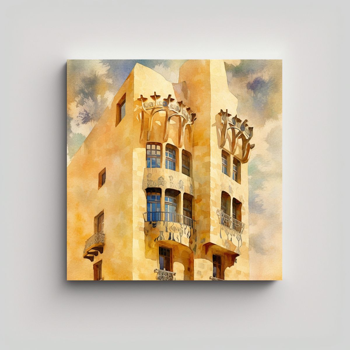 GENERICO - Tela En Bastidor Estilo Antonio Gaudí Arte Mural 50x50 Cm