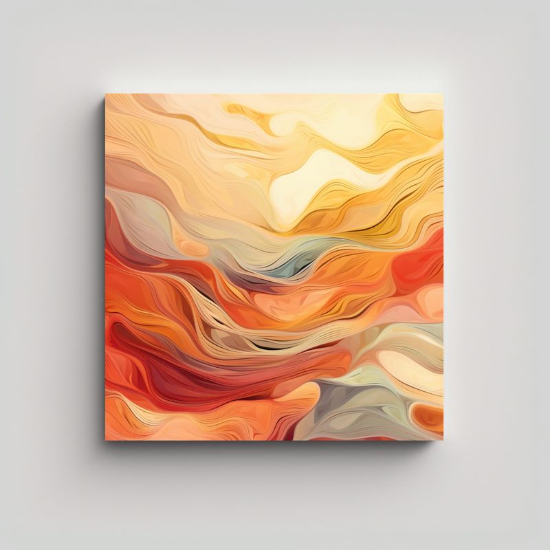 GENERICO - Pinturas Decorativas Abstractas Cálidas Con 90x90 Cm