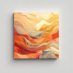GENERICO - Pinturas Decorativas Abstractas Cálidas Con 70x70 Cm