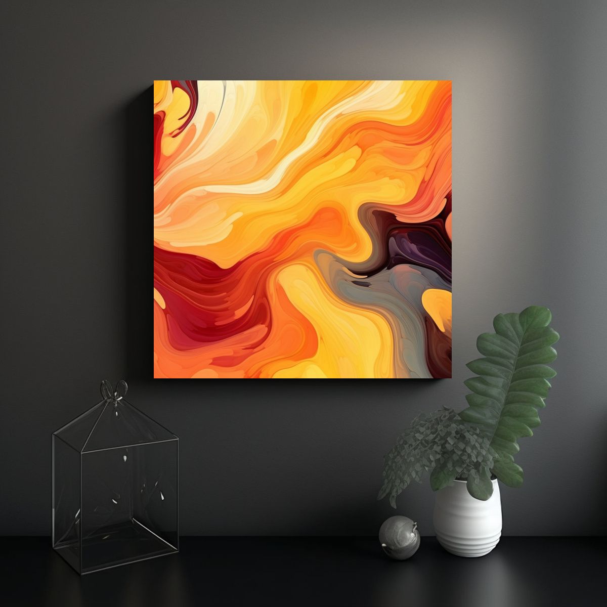 GENERICO - Fondo Abstracto Colorido Con Cálidos Colores 80x80 Cm